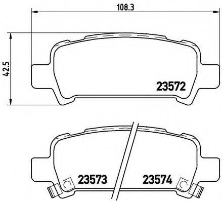 Комплект гальмівних колодок, дискове гальмо BREMBO P 78 011