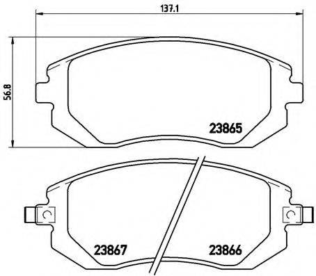 Комплект гальмівних колодок, дискове гальмо BREMBO P 78 013