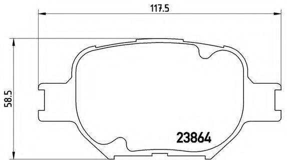 Комплект гальмівних колодок, дискове гальмо BREMBO P 83 054