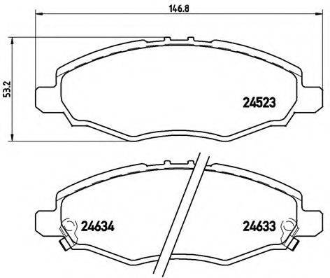 Комплект гальмівних колодок, дискове гальмо BREMBO P 83 094