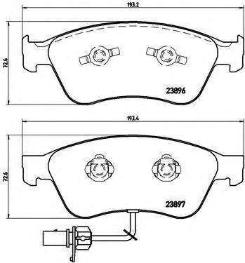 Комплект гальмівних колодок, дискове гальмо BREMBO P 85 102