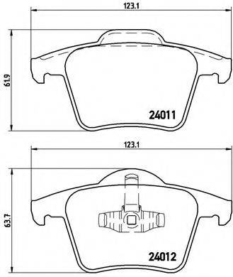 Комплект тормозных колодок, дисковый тормоз BREMBO P 86 019