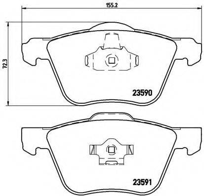 Комплект тормозных колодок, дисковый тормоз BREMBO P 86 022