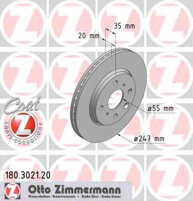 гальмівний диск ZIMMERMANN 180.3021.20