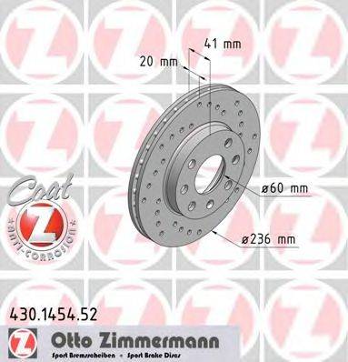 гальмівний диск ZIMMERMANN 430.1454.52