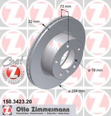 гальмівний диск ZIMMERMANN 150.3423.20