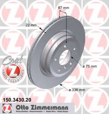 гальмівний диск ZIMMERMANN 150.3430.20