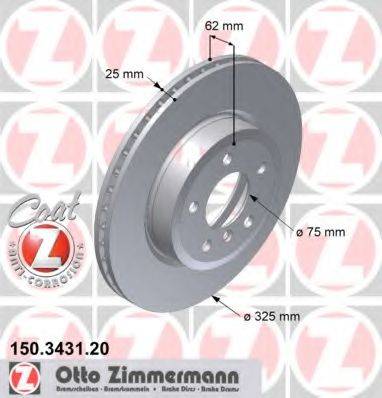 гальмівний диск ZIMMERMANN 150.3431.20