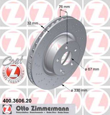 гальмівний диск ZIMMERMANN 400.3606.20