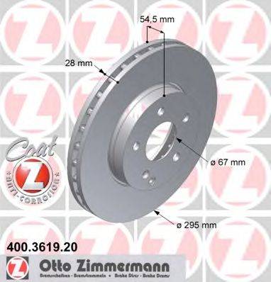 гальмівний диск ZIMMERMANN 400.3619.20