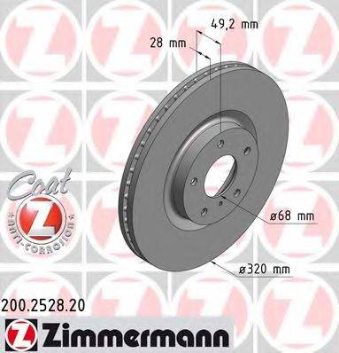 гальмівний диск ZIMMERMANN 200.2528.20