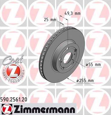 гальмівний диск ZIMMERMANN 590.2561.20