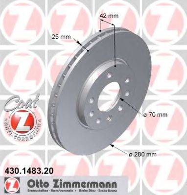 гальмівний диск ZIMMERMANN 430.1483.20