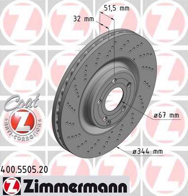 гальмівний диск ZIMMERMANN 400.5505.20