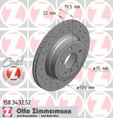 гальмівний диск ZIMMERMANN 150.3432.52