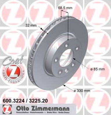 гальмівний диск ZIMMERMANN 600.3224.20