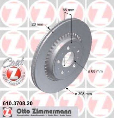 гальмівний диск ZIMMERMANN 610.3708.20