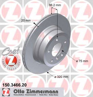 гальмівний диск ZIMMERMANN 150.3466.20