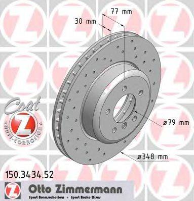 гальмівний диск ZIMMERMANN 150.3434.52