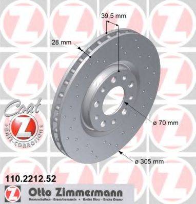 гальмівний диск ZIMMERMANN 110.2212.52