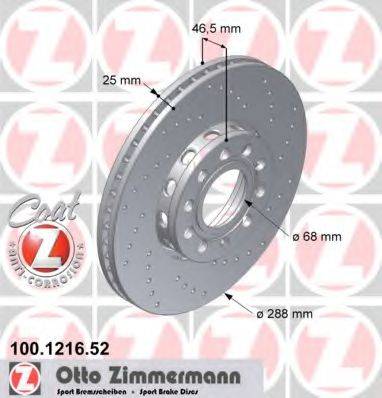 гальмівний диск ZIMMERMANN 100.1216.52