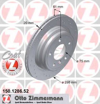 гальмівний диск ZIMMERMANN 150.1286.52