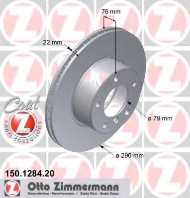 гальмівний диск ZIMMERMANN 150.1284.20