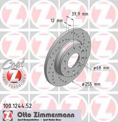 гальмівний диск ZIMMERMANN 100.1244.52