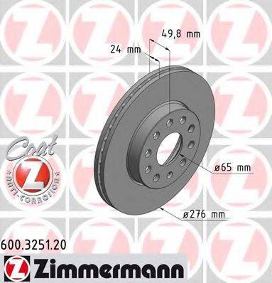 гальмівний диск ZIMMERMANN 600.3251.20