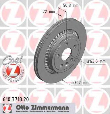 гальмівний диск ZIMMERMANN 610.3718.20