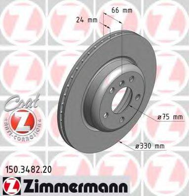 гальмівний диск ZIMMERMANN 150.3482.20