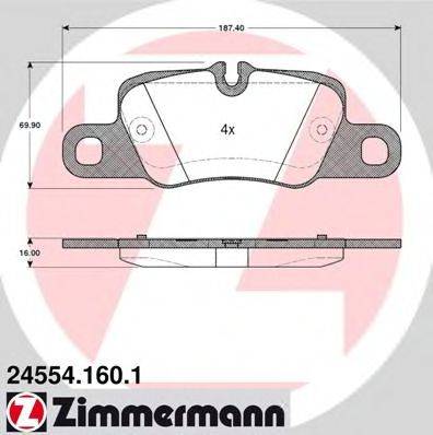 Комплект гальмівних колодок, дискове гальмо ZIMMERMANN 24554.160.1