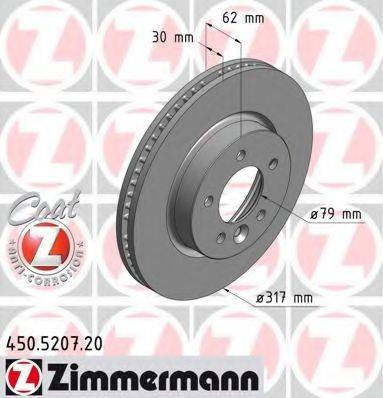 гальмівний диск ZIMMERMANN 450.5207.20