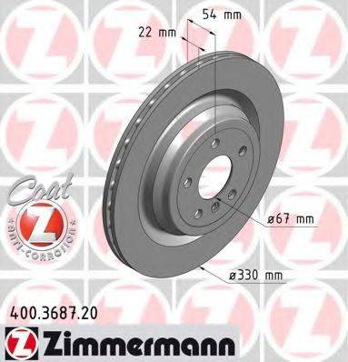 гальмівний диск ZIMMERMANN 400.3687.20