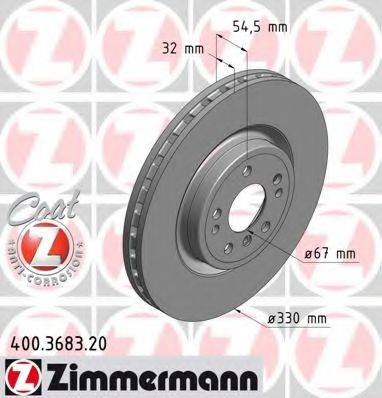 гальмівний диск ZIMMERMANN 400.3683.20