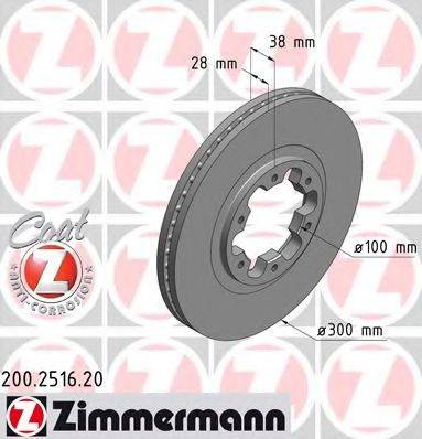 гальмівний диск ZIMMERMANN 200.2516.20