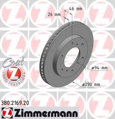 гальмівний диск ZIMMERMANN 380.2169.20