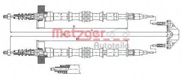 Трос, стоянкова гальмівна система METZGER 11.5859